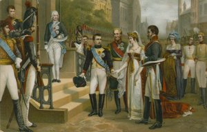 Napoleon przyjmujący królową Luizę Pruską w Tilsit, 6 lipca 1807 r.