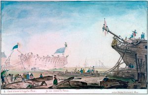 Wodowanie statku w Brześciu, c1750-1810