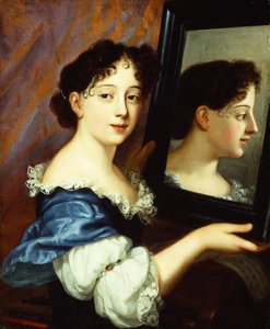 Dama trzymająca lustro, ok. 1660 (olej na płótnie)