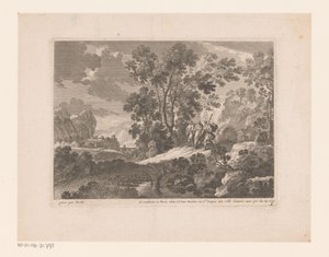 Chrystus i Emaus Pejzaże ze scenami z życia Chrystusa (tytuł serii) autorstwa Nicolas Perelle