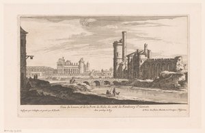 Widok na Luwr Veue du Louvre et de la Porte de Nesle (...) (tytuł przedmiotu) autorstwa Nicolas Perelle