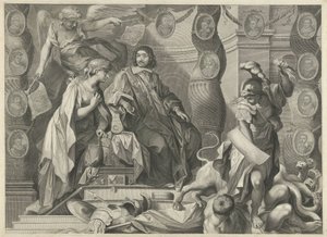 Druk promocyjny Aegidius Le Maistre (1663), górna część autorstwa Nicolas Pitau (I)