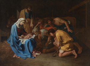 Pokłon pasterzy autorstwa Nicolas Poussin