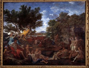 Apollo zakochany w Daphne. Obraz Nicolasa Poussina autorstwa Nicolas Poussin