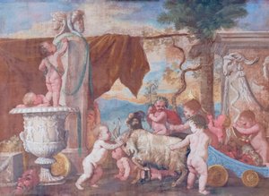 Bachana z cherubami autorstwa Nicolas Poussin