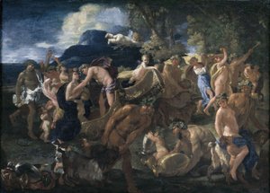 Bachanalia lub Bachus i Ariadna autorstwa Nicolas Poussin