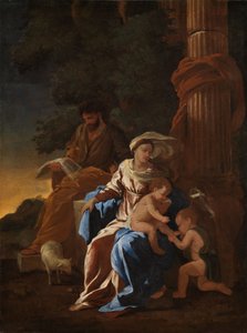 Święta Rodzina z małym Janem Chrzcicielem autorstwa Nicolas Poussin