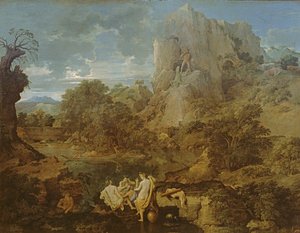 Pejzaż z Herkulesem i Kakusem, ok. 1656 autorstwa Nicolas Poussin