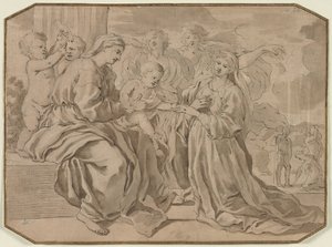 Mistyczne Małżeństwo św Katarzyny autorstwa Nicolas Poussin
