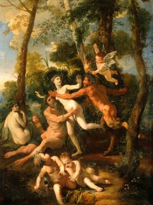 Pan i Syrinx, 1637 autorstwa Nicolas Poussin