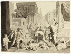 Plaga Aszdodu autorstwa Nicolas Poussin
