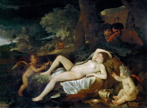 Odpoczywająca Wenus z kupidynem, ok. 1624 r. autorstwa Nicolas Poussin