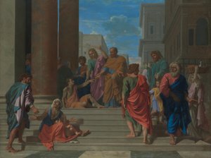 Święci Piotr i Jan uzdrawiający chromego, 1655. autorstwa Nicolas Poussin