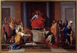 Wyrok Salomona Dwie kobiety udają, że są matką tego samego dziecka. Obraz Nicolasa Poussina autorstwa Nicolas Poussin