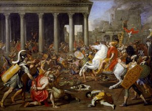 Zniszczenie świątyń w Jerozolimie przez Tytusa autorstwa Nicolas Poussin