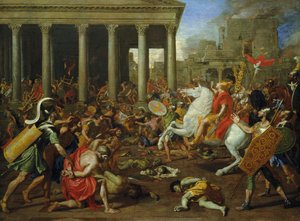 Zniszczenie świątyń w Jerozolimie przez Tytusa, ok. 1638/39 autorstwa Nicolas Poussin