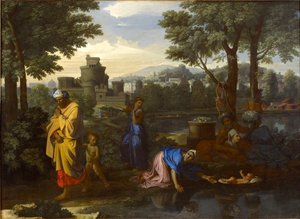 Ekspozycja Mojżesza, 1654 autorstwa Nicolas Poussin