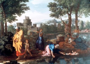 Ekspozycja Mojżesza, 1654 autorstwa Nicolas Poussin