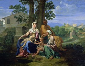 Święta Rodzina z Św. Jan, Elżbieta i Dzieciątko Jan Chrzciciel autorstwa Nicolas Poussin