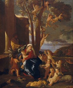 Święta Rodzina ze św. Janem Chrzcicielem, ca. 1627. autorstwa Nicolas Poussin
