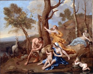 Wychowanie Jowisza autorstwa Nicolas Poussin