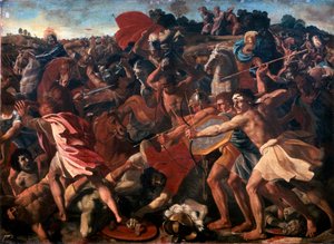 Zwycięstwo Jozuego nad Amalekitami, 1625-1626. autorstwa Nicolas Poussin