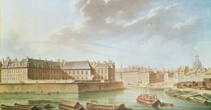 Ile Saint-Louis i Hotel de Bretonvilliers w 1757 r. autorstwa Nicolas Raguenet