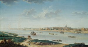 Salpêtrière widziana z la Rapee, ok. 1752 (olej na płótnie) autorstwa Nicolas Raguenet