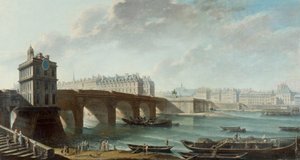 Pompa Samaritaine, Pont-Neuf, Ile de la Cite i nabrzeże Conti widziane z nabrzeża Luwru, przed 1771 r. (olej na płótnie)