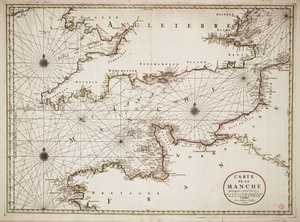Mapa kanału La Manche i atlantyckich wybrzeży południowej Wielkiej Brytanii i północnej Francji autorstwa Nicolas Sanson D