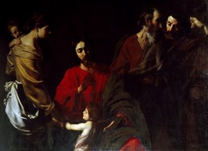 Chrystus wśród dzieci (olej na płótnie)