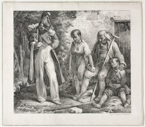 Błagając o jałmużnę, 1819. autorstwa Nicolas Toussaint Charlet