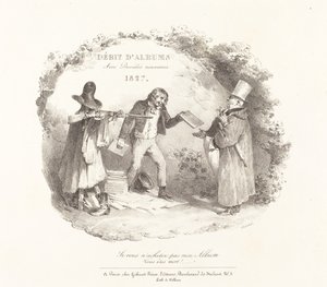 Obciążenie albumów nowymi metodami (nowe metody sprzedaży albumów litograficznych) autorstwa Nicolas Toussaint Charlet