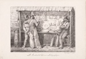 Sprzedawca litografii autorstwa Nicolas Toussaint Charlet