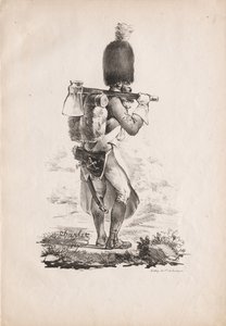 Kostiumy wojskowe: saper piechoty, 1817-1818. autorstwa Nicolas Toussaint Charlet