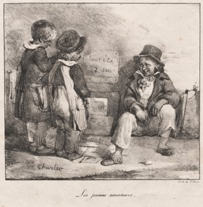 Szkicownik dla małych dzieci: Młodzi amatorzy, 1822. autorstwa Nicolas Toussaint Charlet