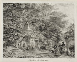 Domek leśniczego, z albumu z 1826 r. autorstwa Nicolas Toussaint Charlet