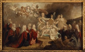 Alegoria zaręczyn Ludwika XV z hiszpańską infantką Marią-Anną-Victoire (1722), 1722 (olej na płótnie)