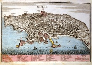 Mapa miasta Neapolu. Mapa Le Fer