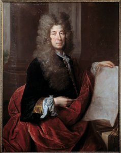 Portret Jules Hardouin Mansart (1646-1708) architekt i nadzorca budynków króla Ludwika XIV Obraz Nicolas de Largilliere (1656-1746) XVII-wieczny Metz, Musee des Beaux Arts autorstwa Nicolas de Largillière