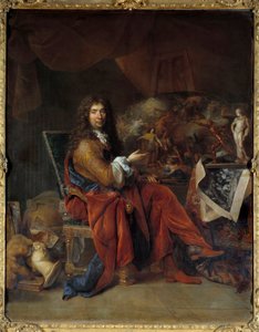 Portret Charlesa Lebruna (Le Brun) (1619-1690), pierwszego malarza króla Ludwika XIV Obraz Nicolasa de Largilliere (1656-1746) wym. 2,32x1,81m. Paryż. Muzeum w Luwrze