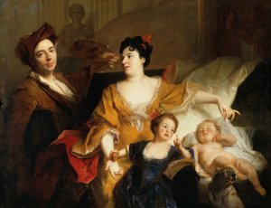 Autoportret artysty z rodziną, ok. 1704 (olej na płótnie) autorstwa Nicolas de Largillière