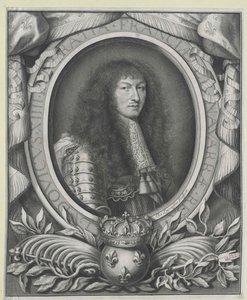 Król Francji Ludwik XIV (rycina)