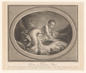 Leda i łabędź Leda (tytuł na obiekcie) autorstwa Nicolas de Launay (goudsmid)