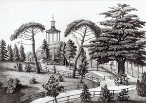 Labirynt z Jardin des Plantes w Paryżu, rytowany przez Francois Aubertin (177383-1821) autorstwa Nicolas the Younger Huet