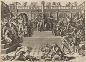 Masakra Niewinnych autorstwa Nicolaus Beatrizet, after Marco Dente, after Baccio Bandinelli