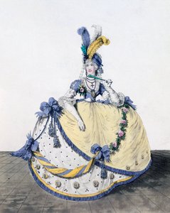 Suknia dworska, rys. 106 z "Galerii mody", 1797 r.