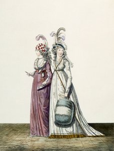 Suknie wieczorowe, rys. 34 i rys. 35 z „Galerii Mody”, 1797 r.