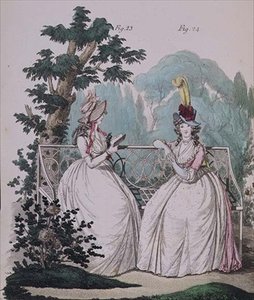Sukienka poranna, figi. 23 i 24, z „Galerii Mody” Nikolausa Heideloffa, t. I, wrzesień 1794 (druk) autorstwa Nicolaus von Heideloff