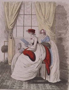 Poranne suknie z „Galerii Mody” Nikolausa Heideloffa, tom II, styczeń 1799 (druk) autorstwa Nicolaus von Heideloff